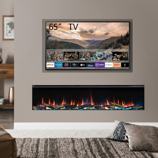 BALDERIA Athena 72" Elektrische Haard - Zwart