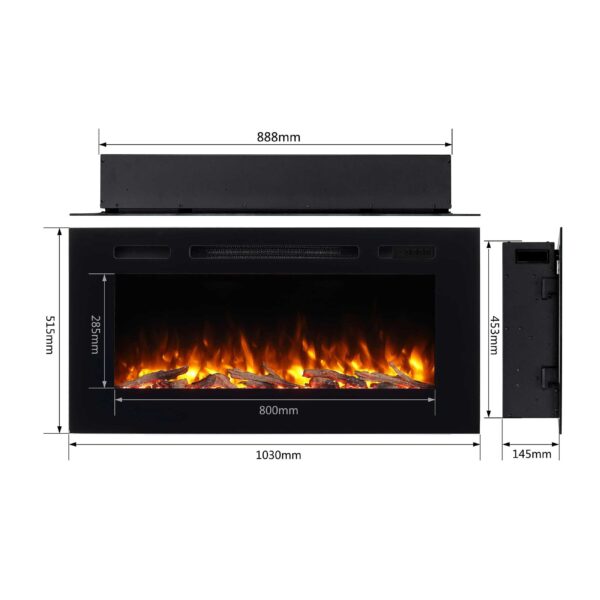 RICHEN Fiamma 40" Elektrische Inbouwhaard - Zwart