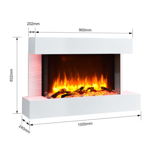 BALDERIA Aidan Elektrische Wandhaard - Wit