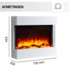 Elektrische wandhaard Lima Wit - Afmetingen