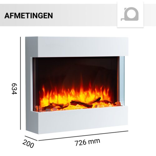 Elektrische wandhaard Lima Wit - Afmetingen