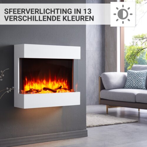 Elektrische wandhaard Lima Wit - Sfeerverlichting onder