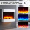 Elektrische wandhaard Lima Wit - Vlamkleuren