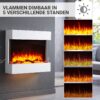 Elektrische wandhaard Lima Wit - Vlammen Dimbaar