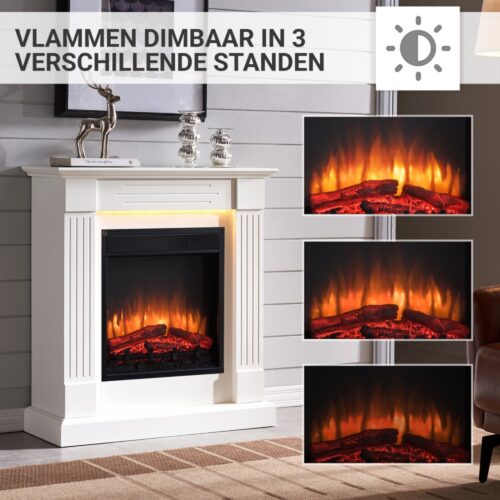 Elektrische haard Luanda Wit dimbaarheid