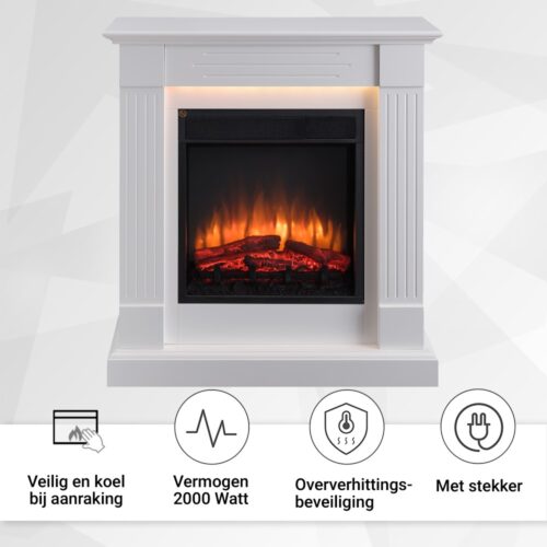 Elektrische haard Luanda Wit