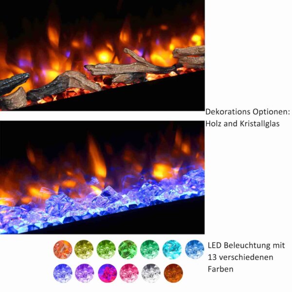 RICHEN Fiamma 60" Elektrische Inbouwhaard - Zwart