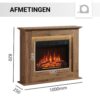 Elektrische haard Fria Donker Eiken afmetingen