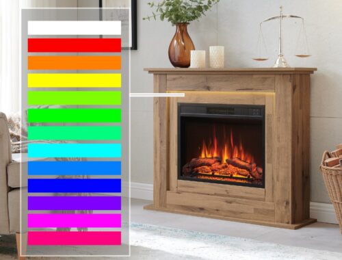 Elektrische haard Fria Donker Eiken sfeerverlichting