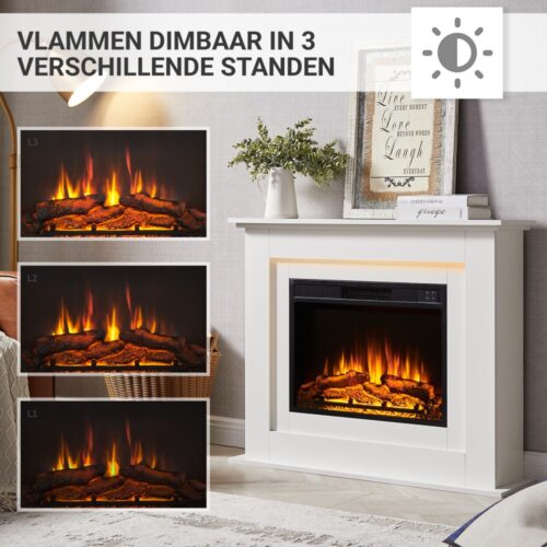Elektrische haard Fria Wit dimbaarheid