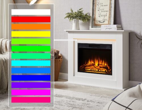 Elektrische haard Fria Wit sfeerverlichting