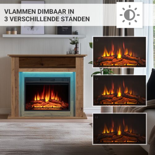 Elektrische haard Lisboa Donker Eiken - Dimbaarheid