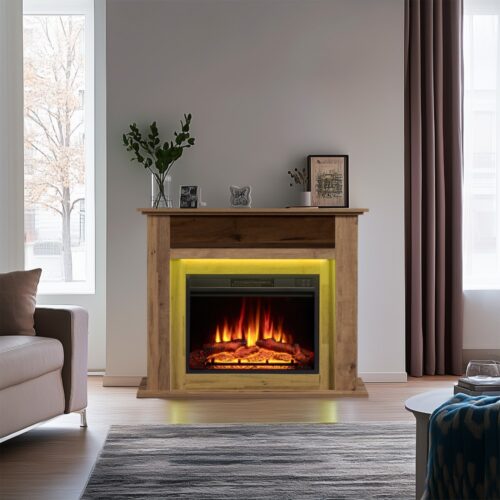 Elektrische haard Lisboa Donker Eiken - Sfeerfoto