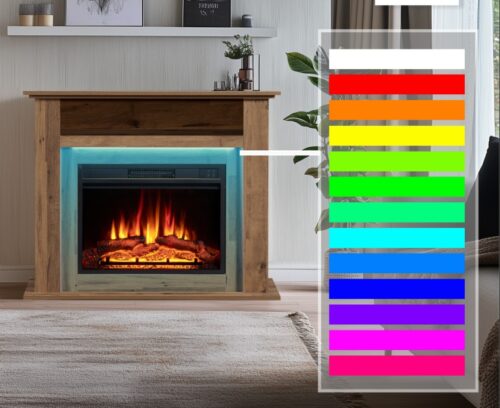 Elektrische haard Lisboa Donker Eiken - Sfeerverlichting