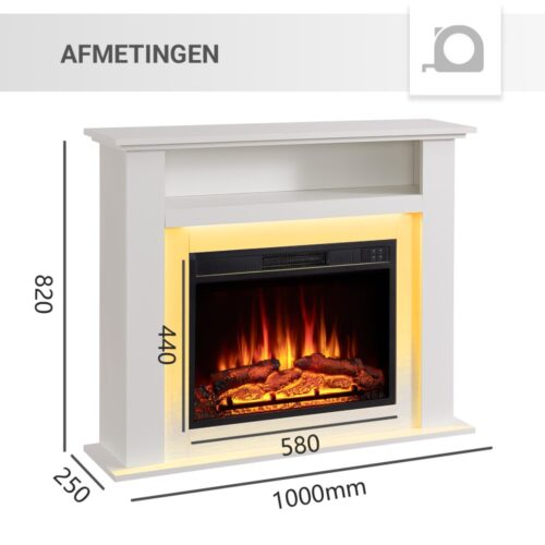 Elektrische haard Lisboa Wit - Afmetingen